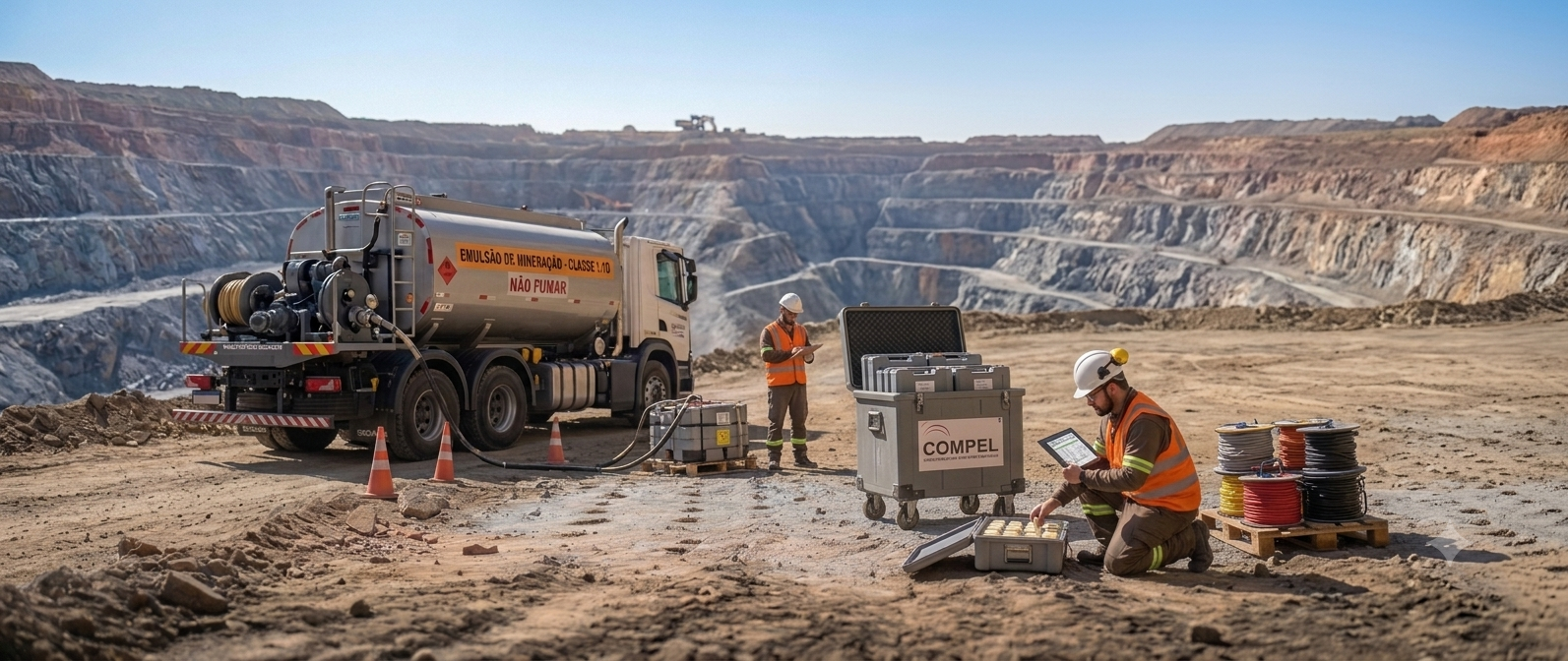 Operação de mineração vista de cima